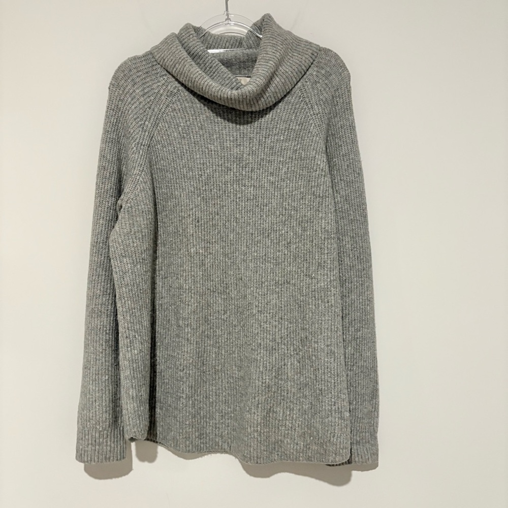 Loft wool cowl neck Turtleneck Sweater grey size large